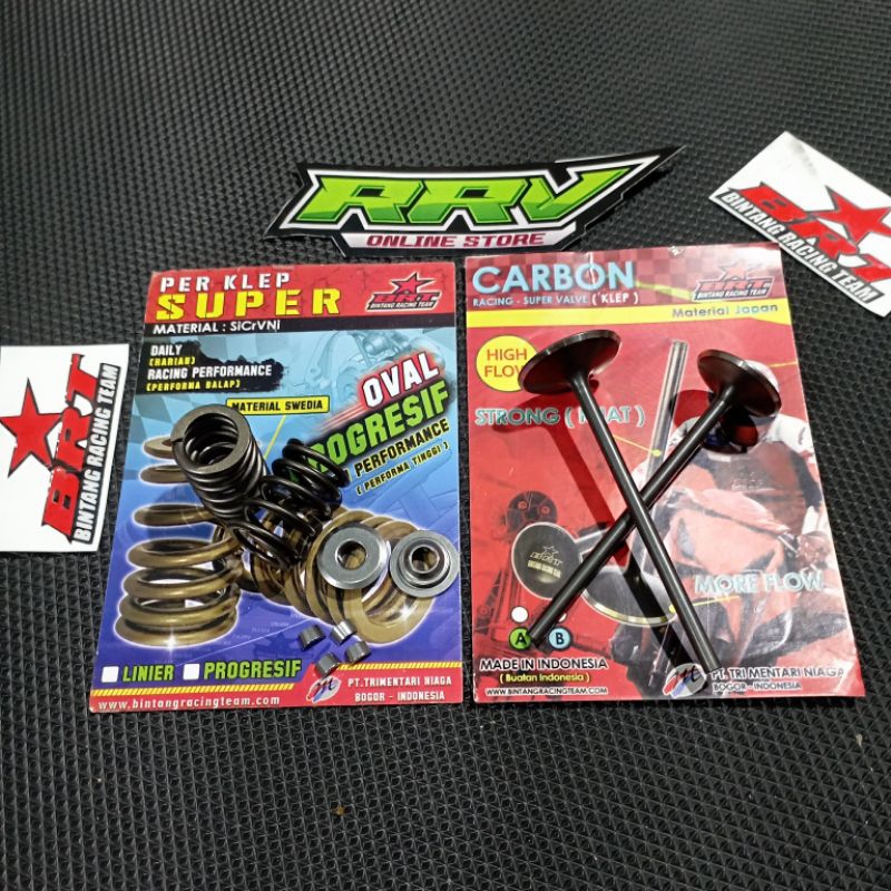 PAKET KLEP + PER RETAINER RACING BRT UNIVERSAL U31L GEN 2 CARBON STEEL KLEP SET BRT BEBEK UNIVERSAL 