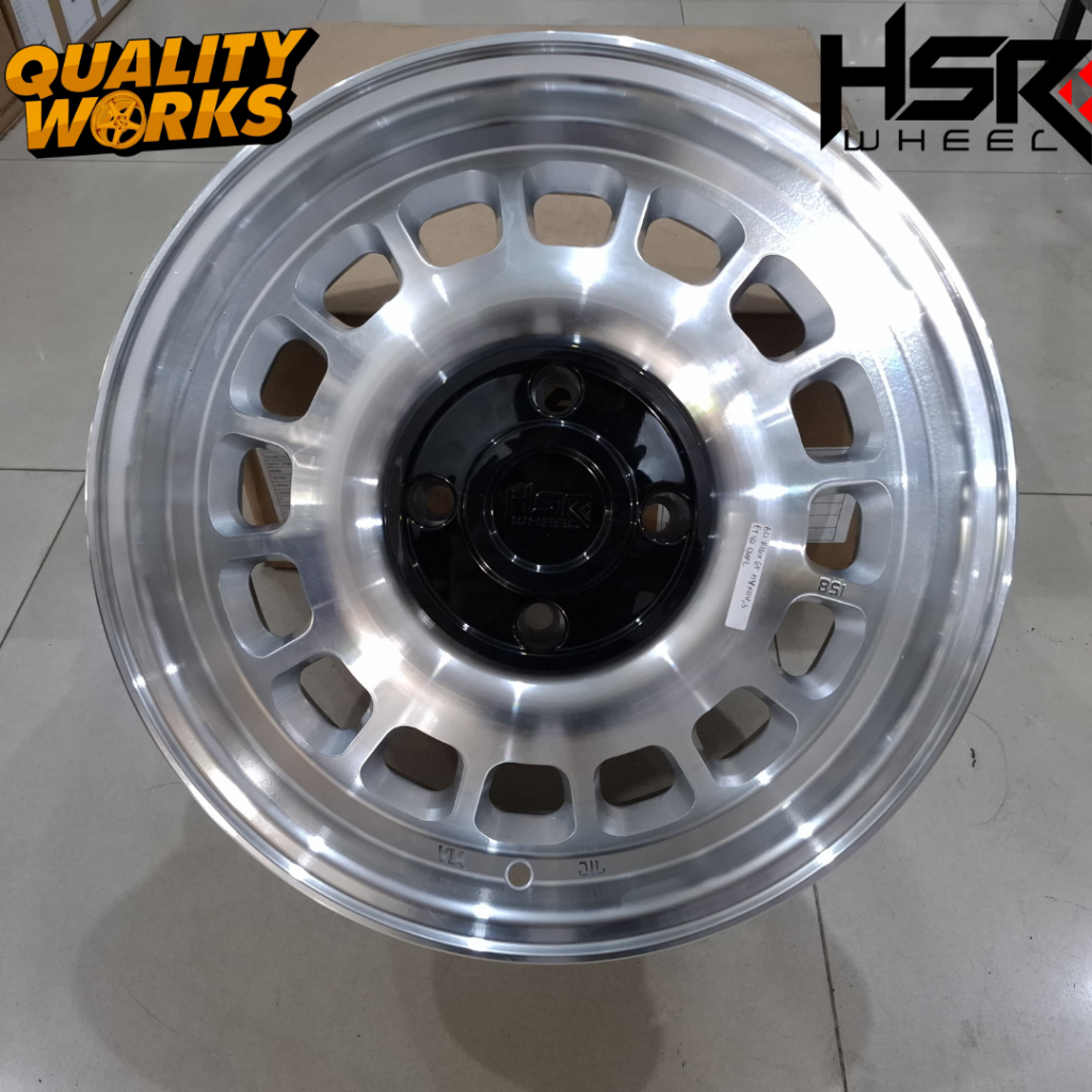 Velg Hsr Wheels R16 Pcd 4x100 Pnp Ignis, Lancer, Yaris Pelek Hsr BSI Ring 16 Lebar 6,5 Silver Polish