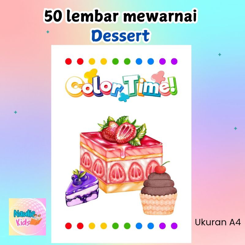 

Lembar mewarnai Tema Dessert 50 halaman uk A5