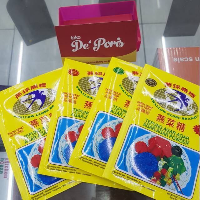 

1 Pak Agar Agar Swallow Globe Brand isi 12 Sachet x 7 Gram