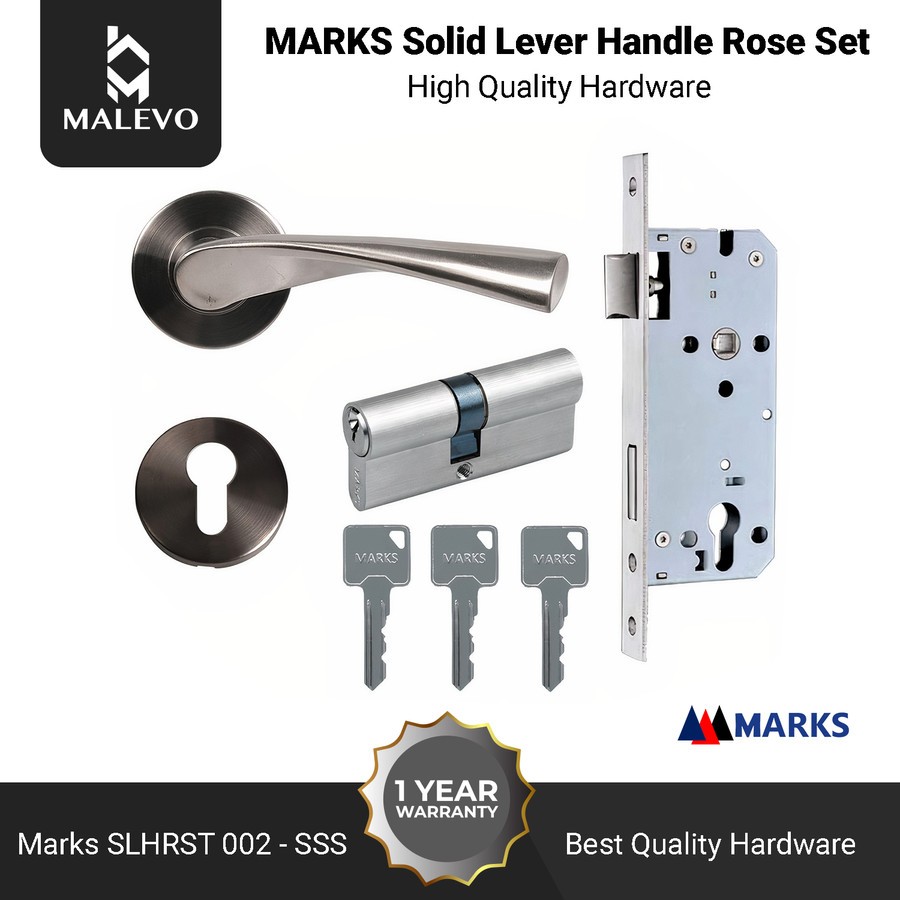 Handle Pintu Set MARKS Solid Handle Rose Set SLHRST 002 – SSS