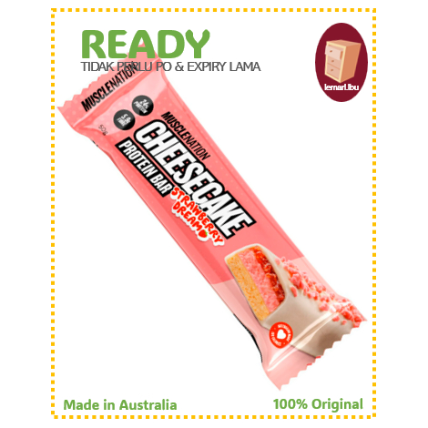 

Muscle Nation Cheesecake Protein Bar Strawberry 50g/Protein Bar - 100% ORIGINAL Australia