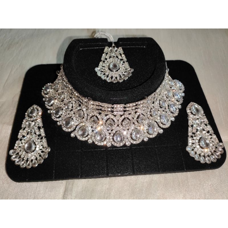 kalung choker // set kalung India lengkap // bridal set // kalung dubai  // set kalung India silver