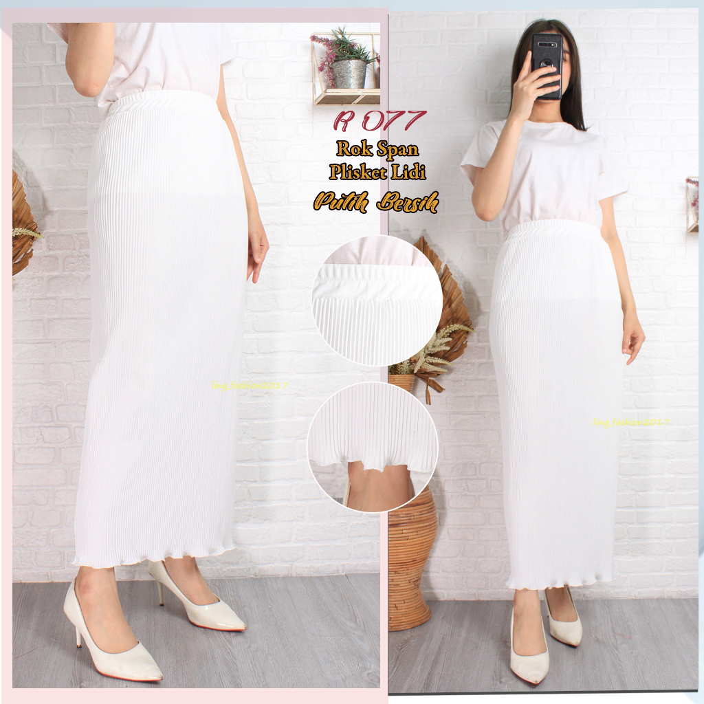 Rok Span Plisket Lidi Wavy Panjang/ Rok Span/ Rok Plisket/ Rok Wavy/ Rok Span Wavy/ Rok Panjang/ Rok