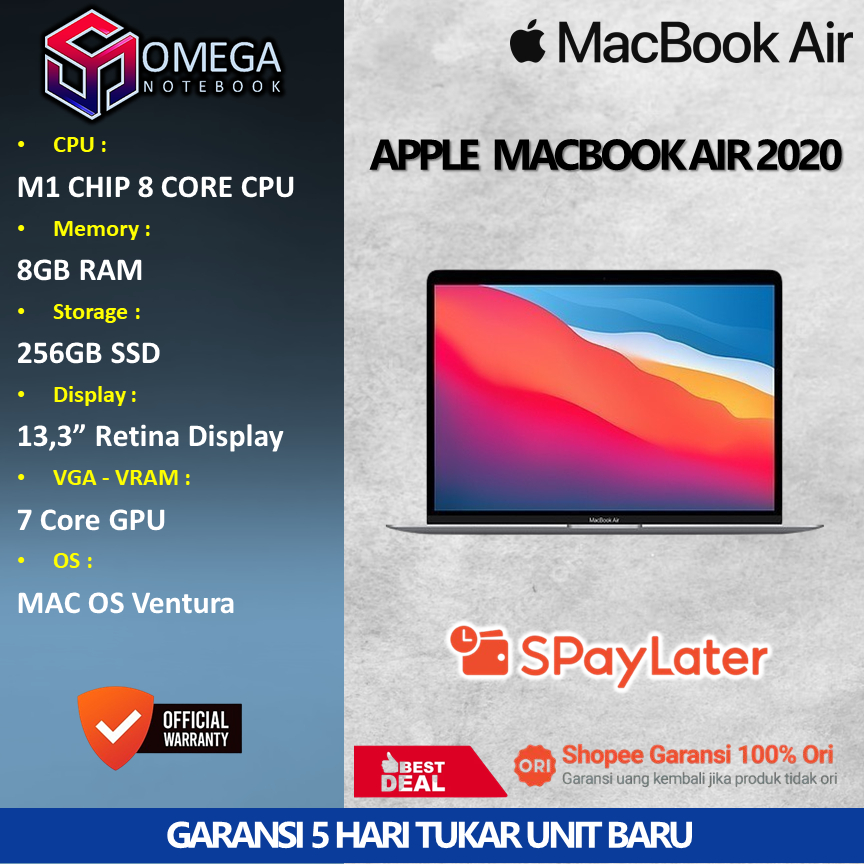 Laptop Apple Macbook Air 2020 MGN93ID MGN63ID M1 CHIP RESMI