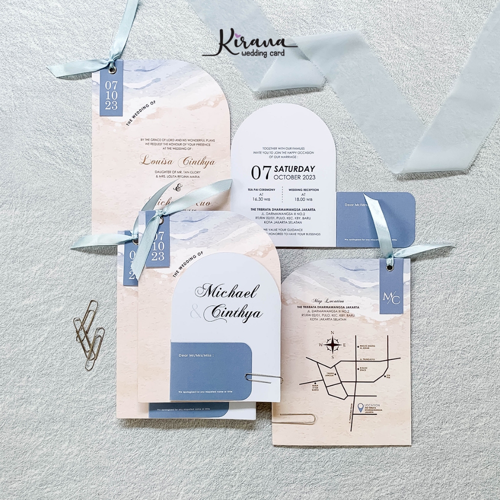 Undangan Pernikahan Custom | Undangan Softcover | Undangan Modern Minimalis | Undangan Pita