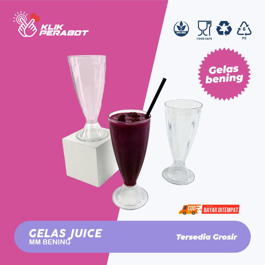 Gelas Jus / Gelas Jus MM Bening / Gelas Jus Plastik