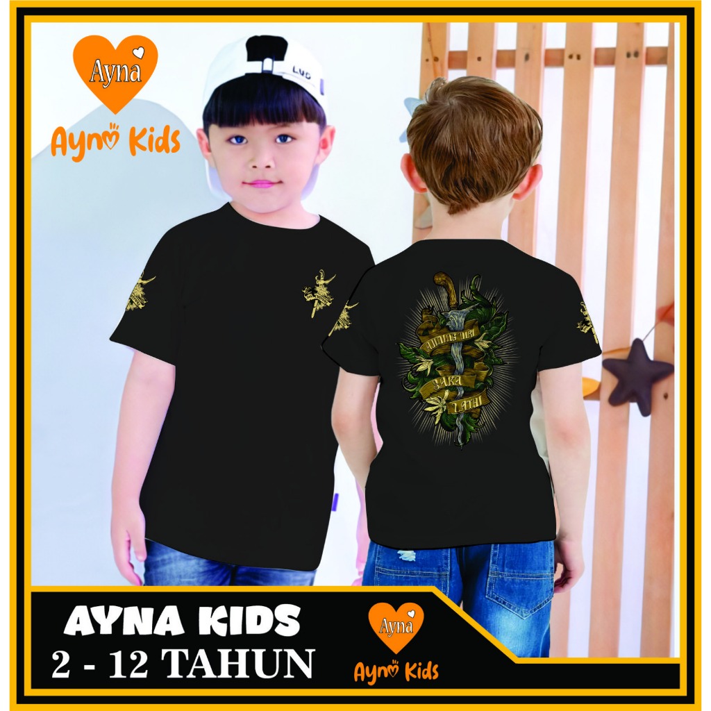 Baju Anak Murah Kaos Katun Lengan Pendek AJINING DIRI SOKO LATHI  Tshirt Cewek Cowok Fashionable Fas