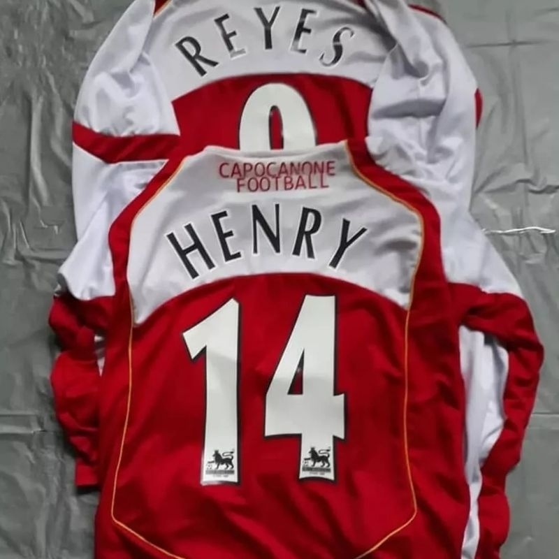 JERSEY ARSENAL 2004 2005 2006 HOME RETRO LS LONGSLEEVE 04 05 06 PLUS NAMESET PANJANG SKENA BLOKECORE