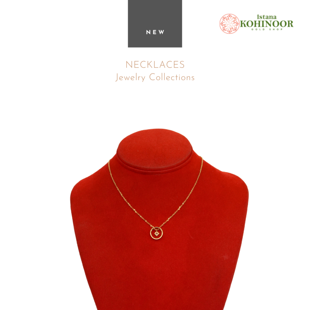 KOHINOOR KALUNG POLOS ROUNDED PENDANT YELLOW GOLD EMAS 16K