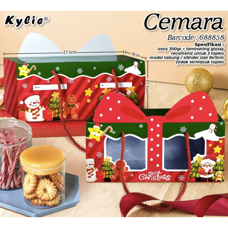 

Box Cake Natal Christmas Kylie Cemara 27,5x9x11,5cm (4pcs)