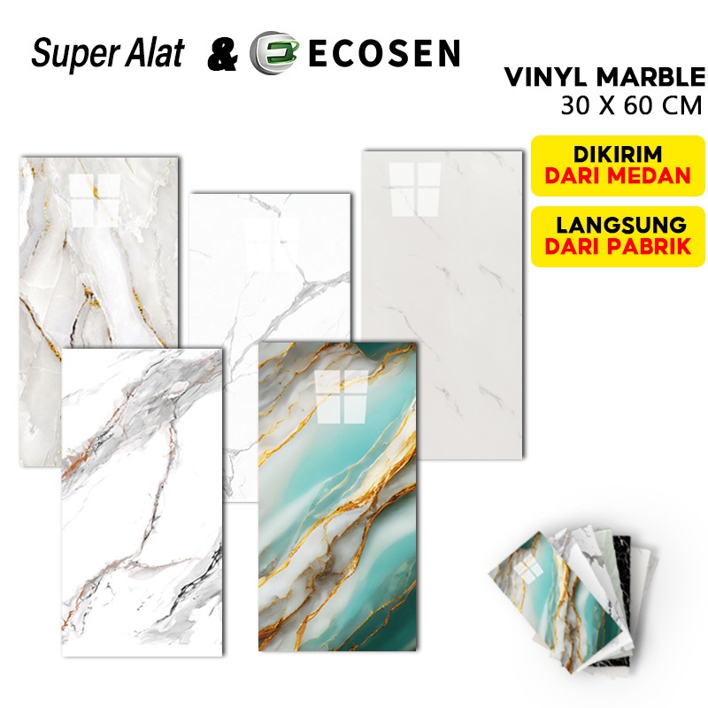 Super Alat Wallpaper Dinding Vinyl Marble 30x60 cm