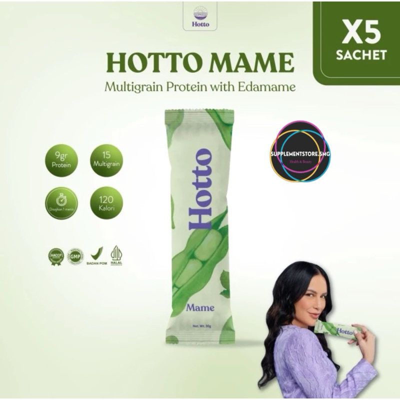 

(Bisa Gosend) 5 SACHET HOTTO MAME Hotto Purto Superfood Oat Whey Protein Multigrain Hotto Edamame Meal Replacement Pengganti Sarapan GERD HALAL BPOM