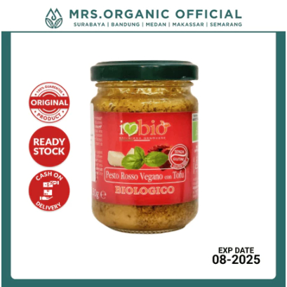 

ARTIGIANA Saus Masak Saus Pesto Khas Italia Genovese Organic Red Vegan Pesto with Tofu 130gr - Gluten FREE