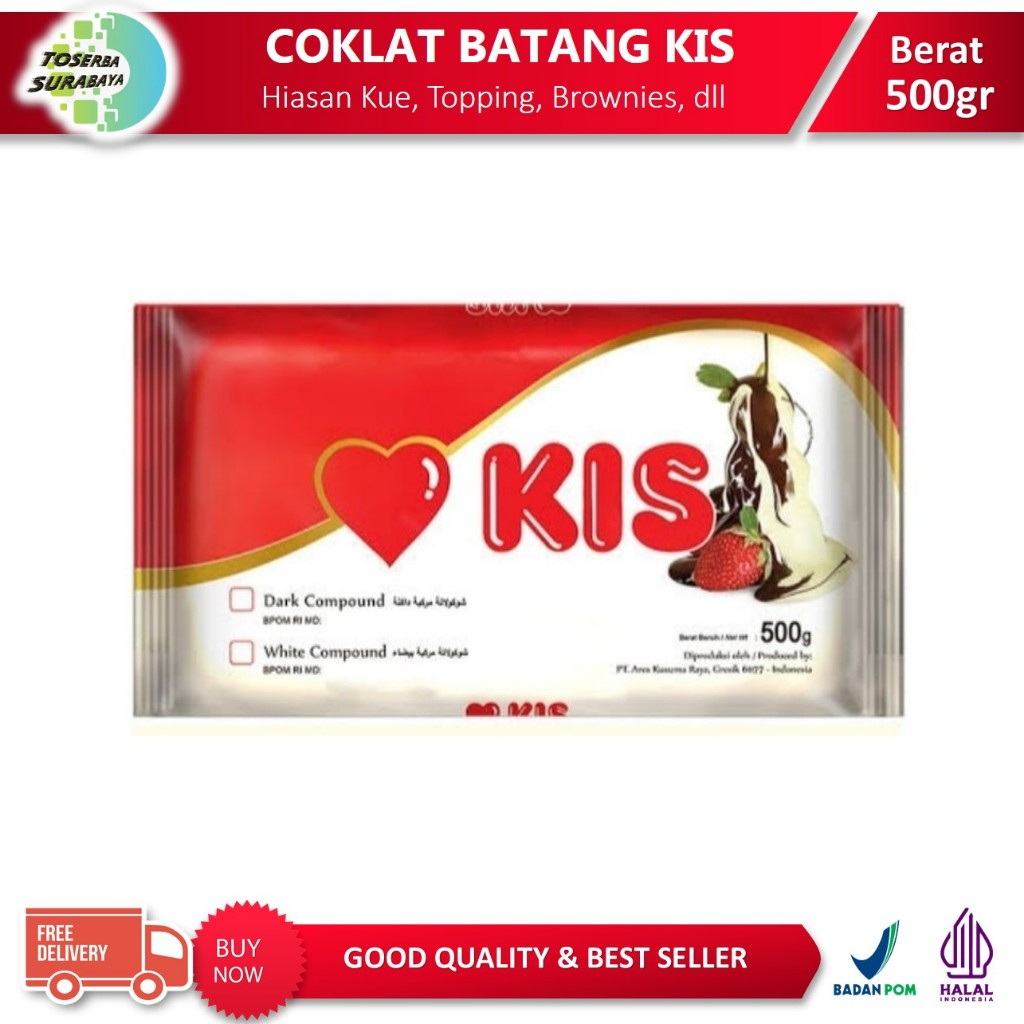 

Coklat Batang KIS 500gr Dark & White / Cokelat Blok Compound BEST PRICE