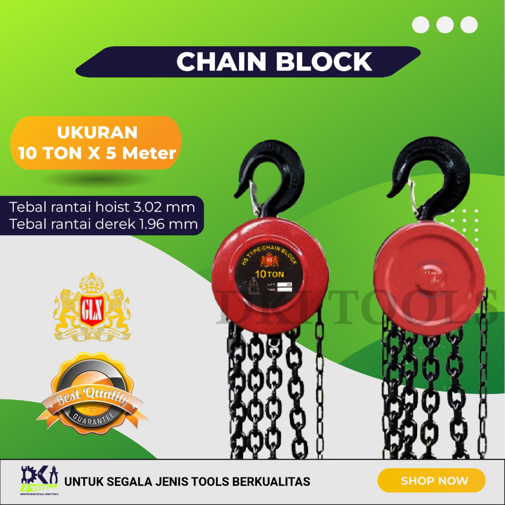 Chain Block/Takel 10ton X 5meter
