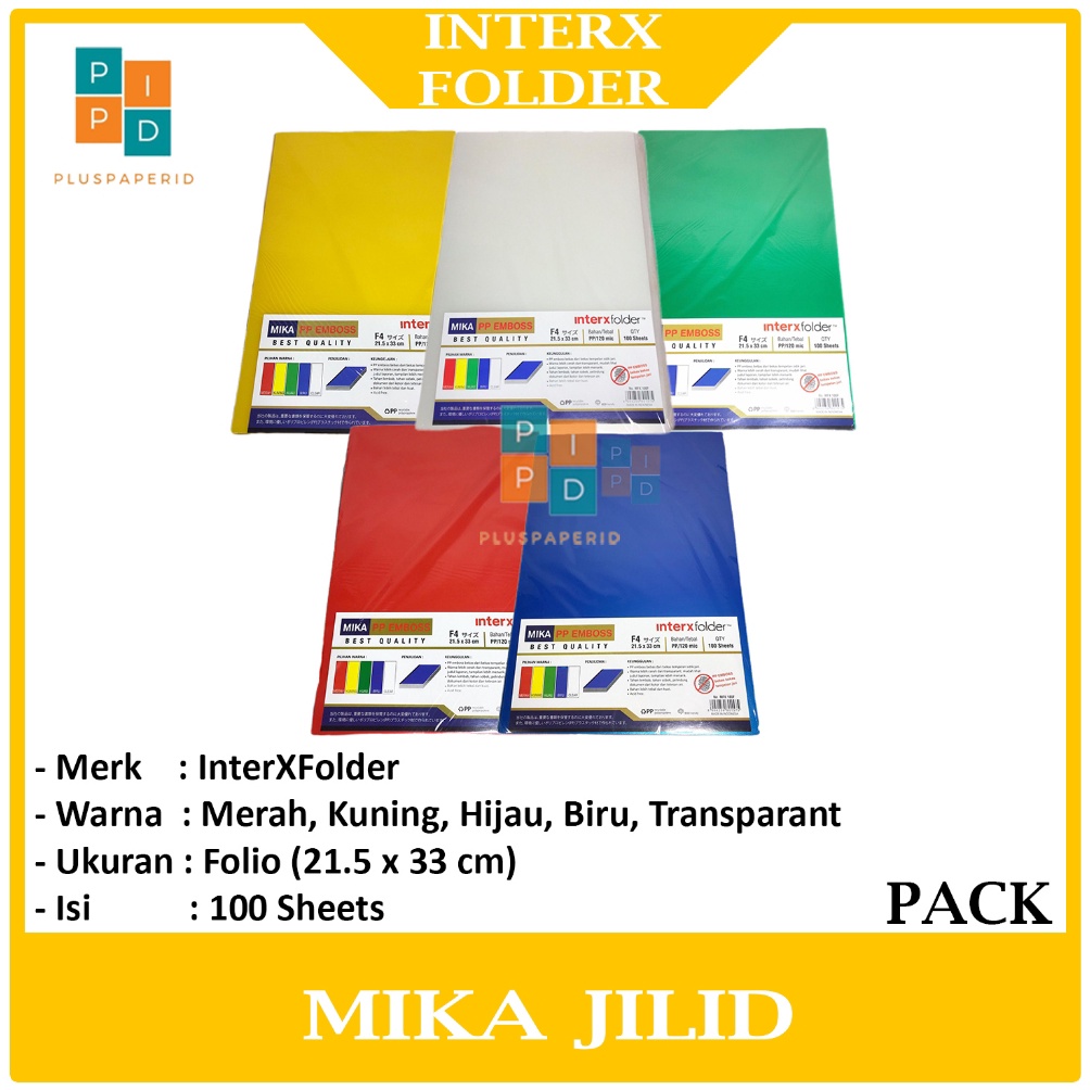 

KODE H94F INTERX Plastik Jilid Mika Emboss Uk F4 Pack