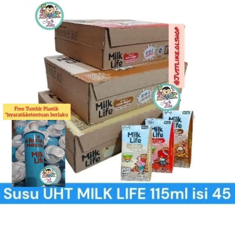 

MILK LIFE Susu Kotak UHT 115 ml Dus isi 40 + 5 kotak (Expired AGUSTUS 2025)