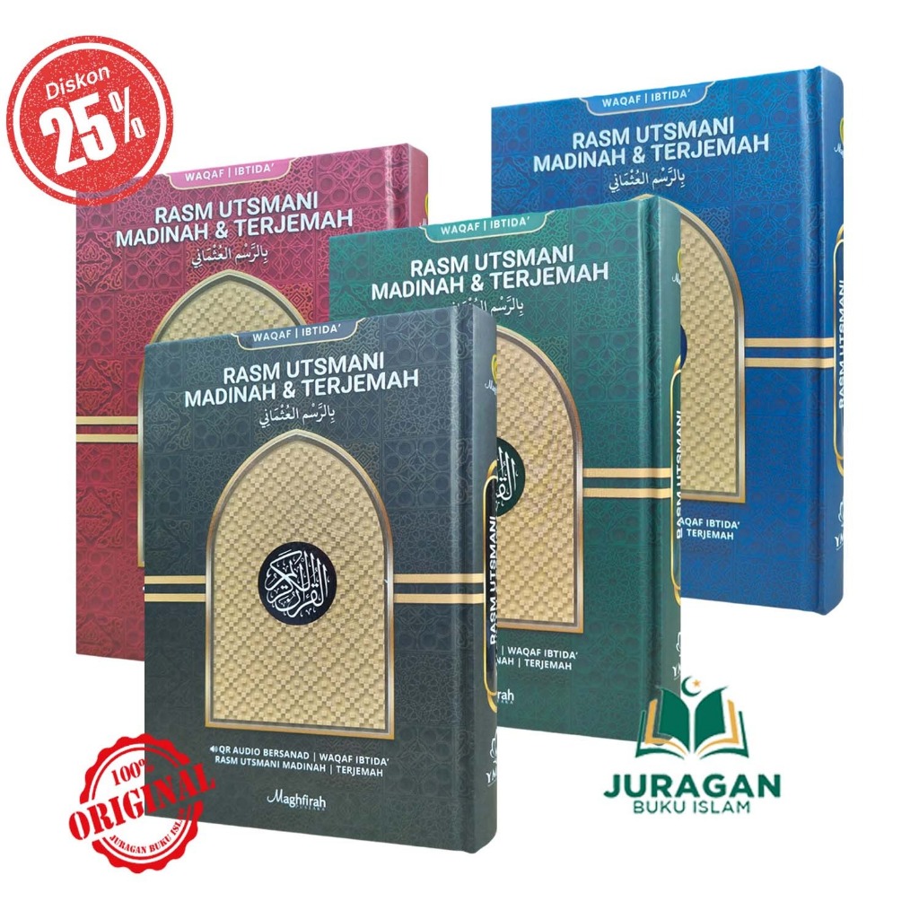 ORIGINAL Rasm Utsmani Madinah + Terjemah + Waqaf Ibtida' + Murotal (Scan Barcode)