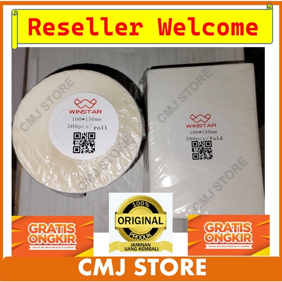

KODE D59G Label Stiker Kertas Resi Thermal 1x15mm 5 pcs Merk Winstar n Goldwin
