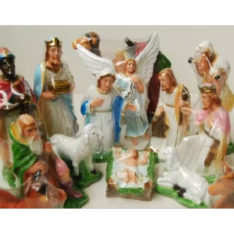 [Alx] Set patung natal 30 cm campur minimalis isi 2