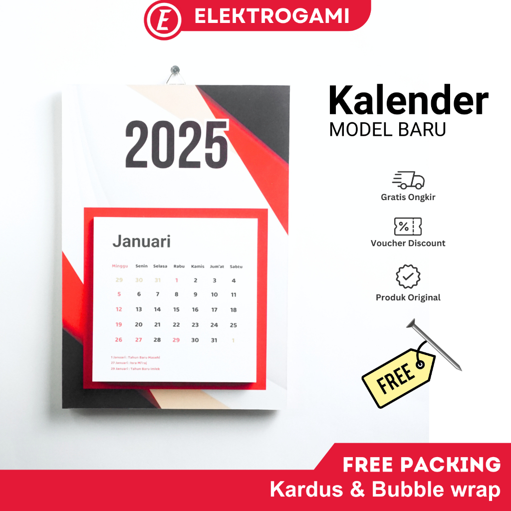 

ELEKTROGAMI - KALENDER 2025 Model Baru Tema Merah Estetik (KNR - 01)