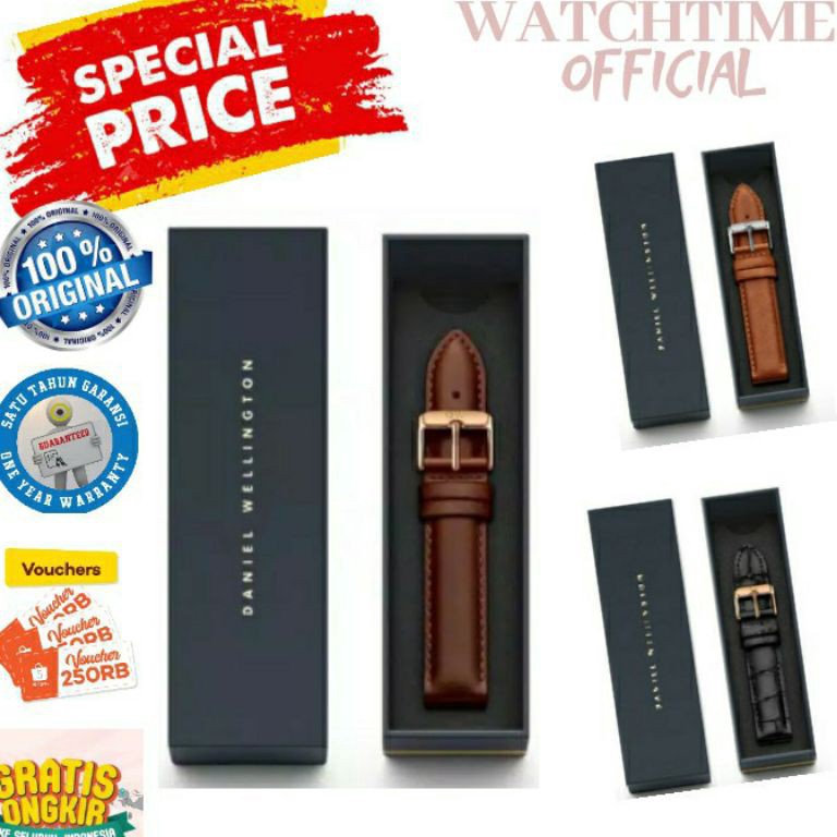 KODE K44E PROMO  TALI JAM TANGAN DW FREE BOX ORIGINAL STRAP JAM TANGAN ARLOJI DANIL WELLNGTON ORI