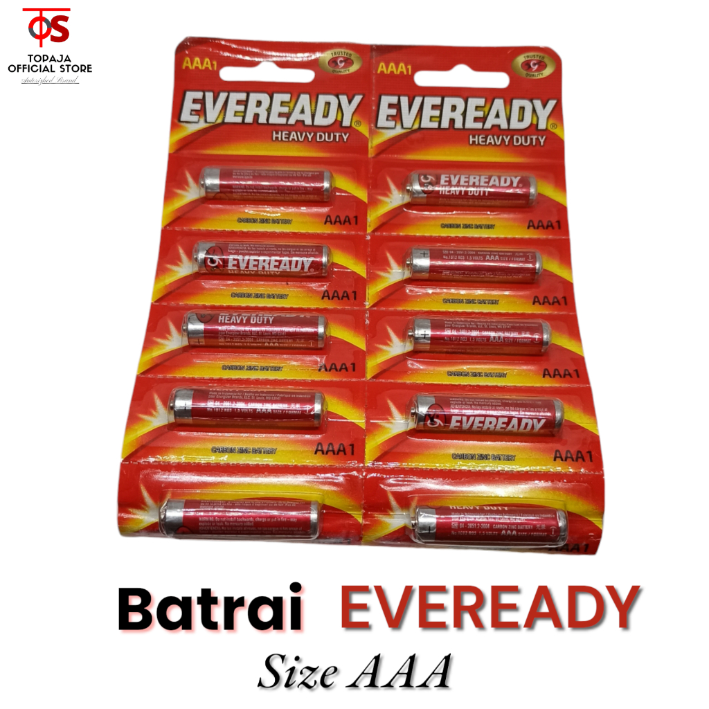 Batrai Eveready Size AAA / A3 1,5V Batrai Remot - Batrai Mainan - Batrai Jam Dinding