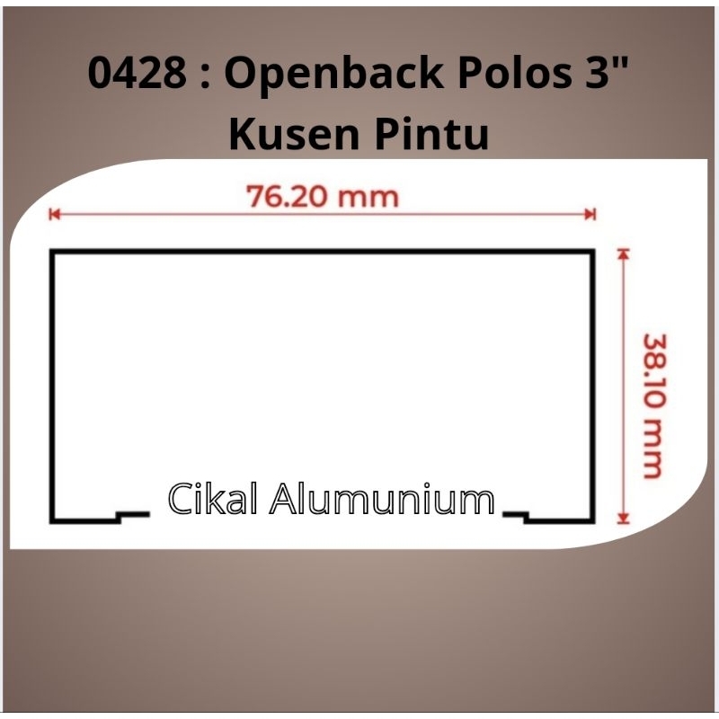 0428 - aluminium.kusen open back polos 3"