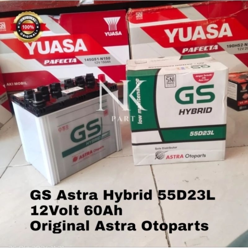 Aki Mobil Nissan Juke, Serena, X Trail Accu GS Astra 55D23L Hybrid 60Ah