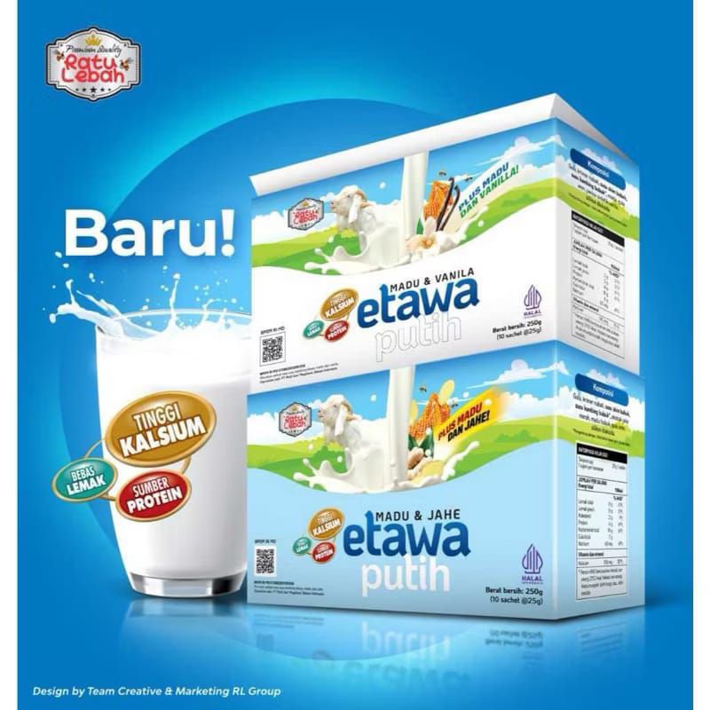 

Susu Kambing Etawa Putih Ratu Lebah Plus Madu & Vanila 1 Box Isi 10 Sachet / Susu Kambing Etawa Putih Ratu Lebah Plus Madu Dan Jahe 10 Sachet