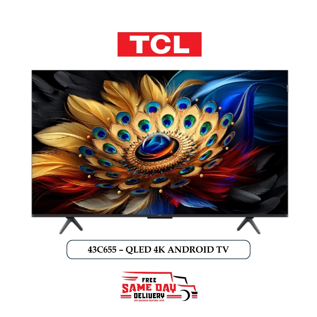 TV TCL 43 INCH QLED 4K ANDROID GOOGLE DIGITAL TV 43INCH - 43C655