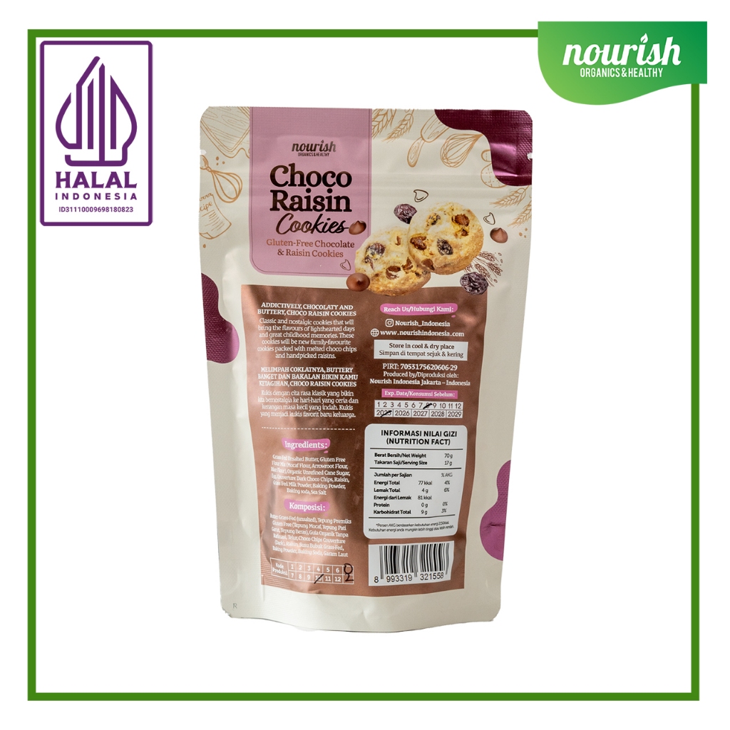 

ady78 Choco Raisin Cookies - Gluten Free Chocolate & Raisin Cookies 70gr