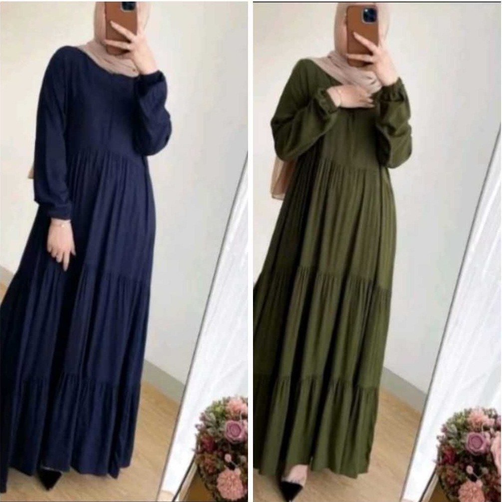 NEW GAMIS WANITA POLOS SUSUN REMPEL GAMIS KEKINIAN