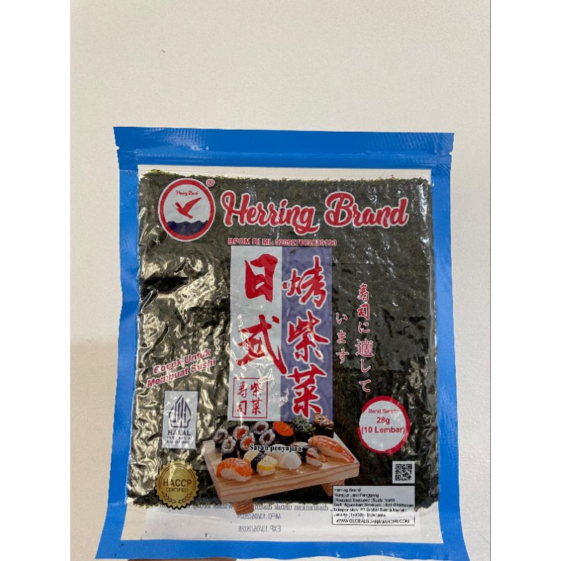 

NORI MEDM HERRING BRAND GRADE A | ISI 10 LEMBAR | DRIED SEAWEED HALAL {K}