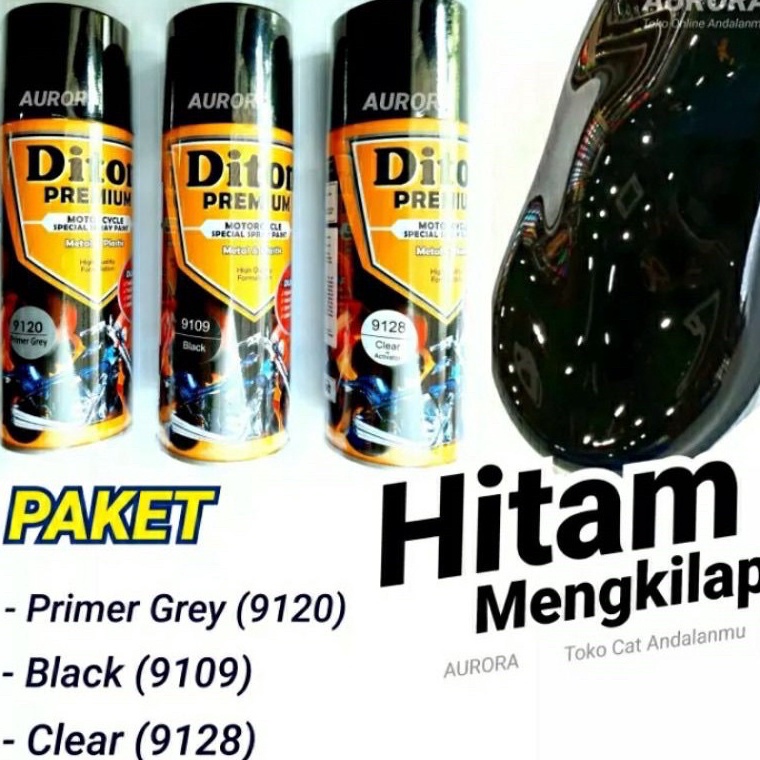 Dapatkan Hari Ini PAKET Diton Premium Black 919 Hitam Mengkilap 4ml Pilok Tahan Bensin termasuk Epox