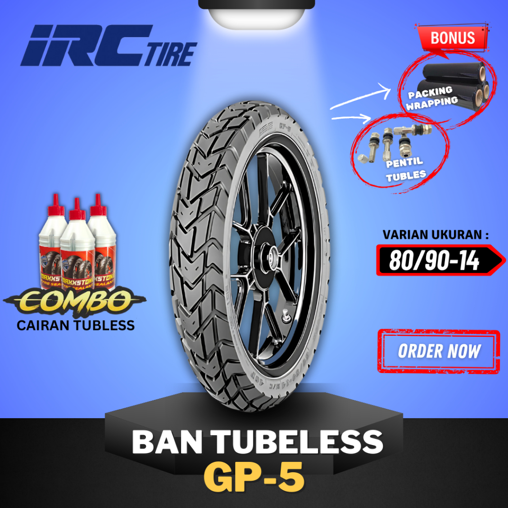 [READY COD] BAN IRC GP5 TUBELESS RING 14 ( 80/90-14 ) IRC RING 14 BAN MOTOR MATIC / BAN GP5 RING 14 