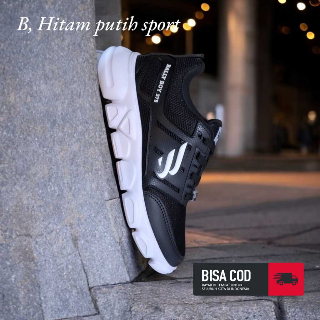 Sepatu Ballyboy Sekolah Hitam Polos Full Black - Sepatu Hitam Cewek Cowok Sneakers