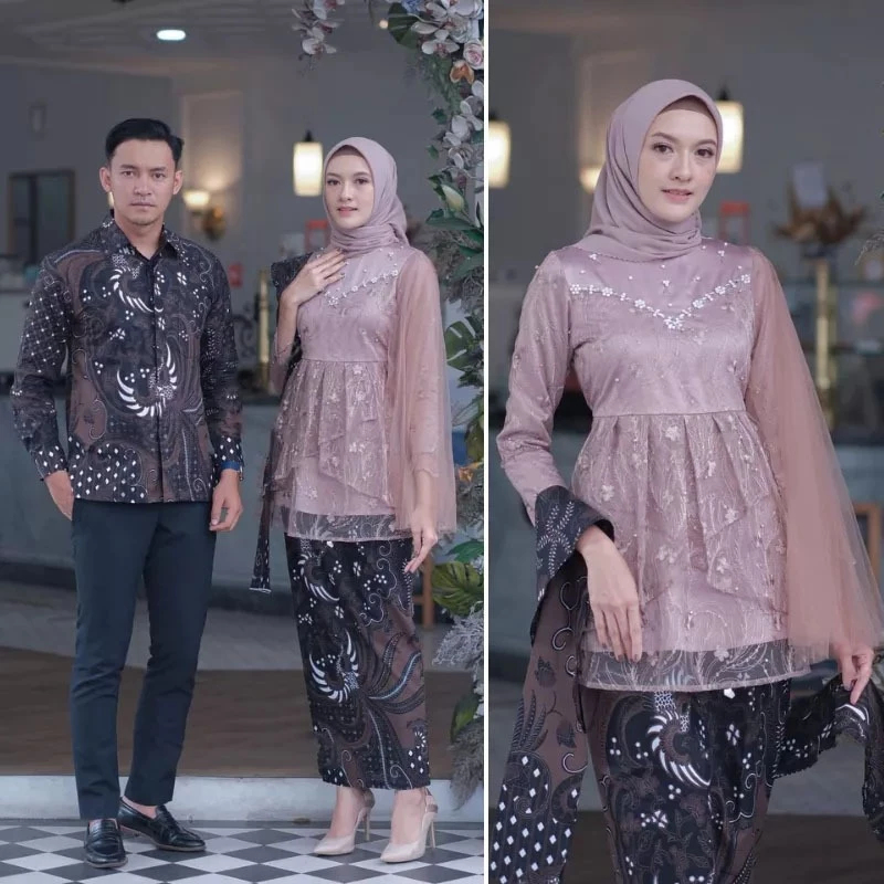 ADA JUMBO XXL -  KEBAYA ASMITA COUPLE SARIMBIT BAJU KEBAYA WISUDA MODERN MODEL TERBARU KEBAYA BROKAT