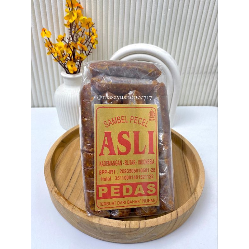 

Sambel Pecel Asli Khas Blitar Kemasan 425gram isi 10 pcs PEDAS