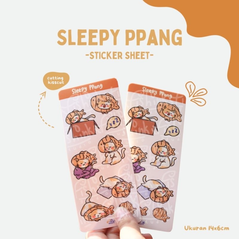 

Fishink.Studio - Sleepy Ppang | Sticker Sheet 14x6 cm