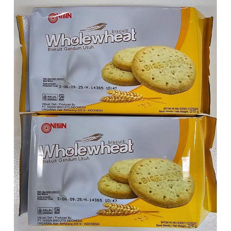 

NISSIN biscuit wholewheat biskuit gandum utuh 215gr