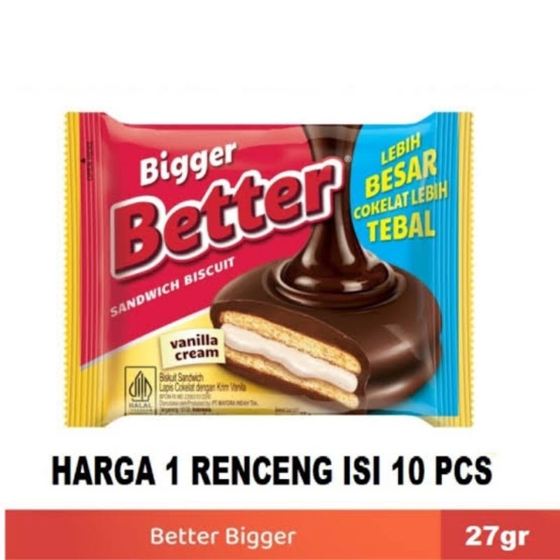 

Bigger Better Sandwich Biskuit 1 Pack Isi 10 Sachet