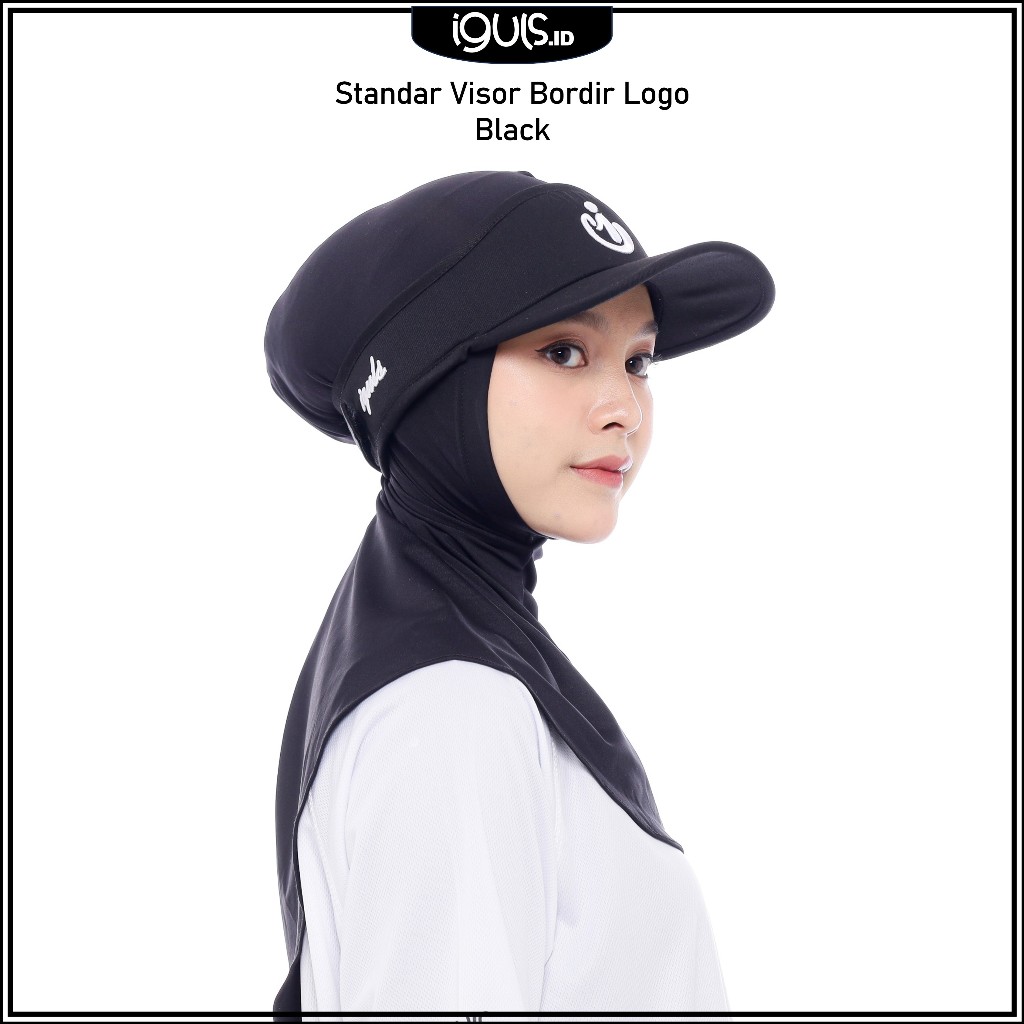 Iguls.ID - Topi Olahraga Wanita Sport Hijab Standar Visor Hitam Anti UV