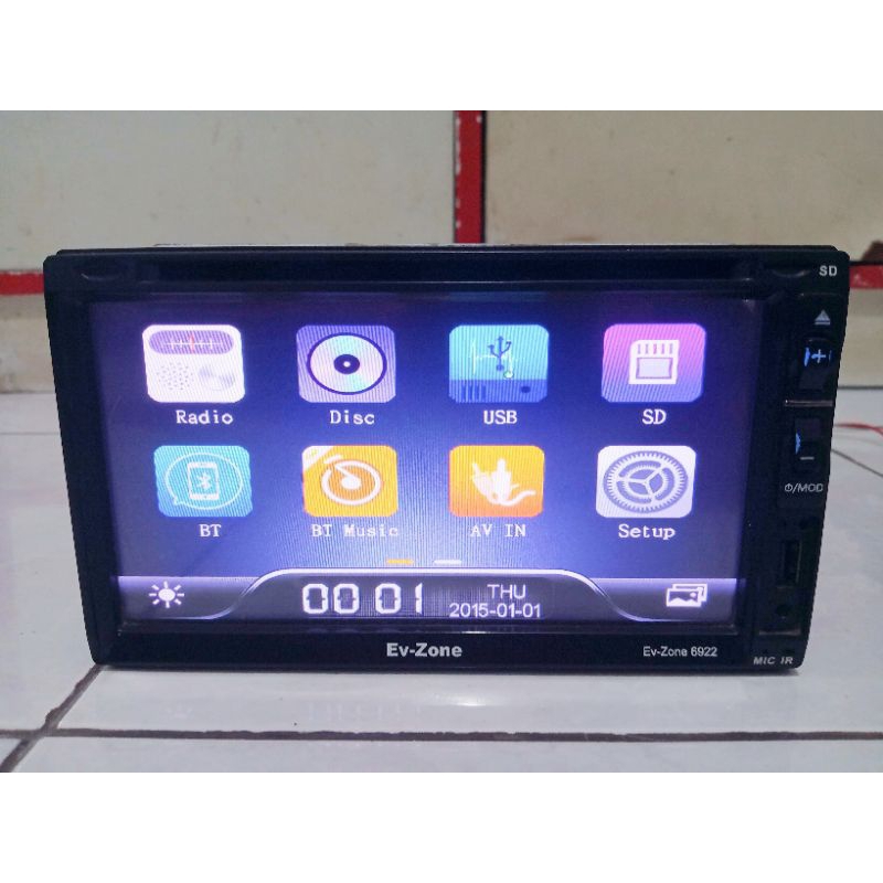 Head Unit Double DIN 7 inchi EV-ZONE Bluetooth USB AUX AV