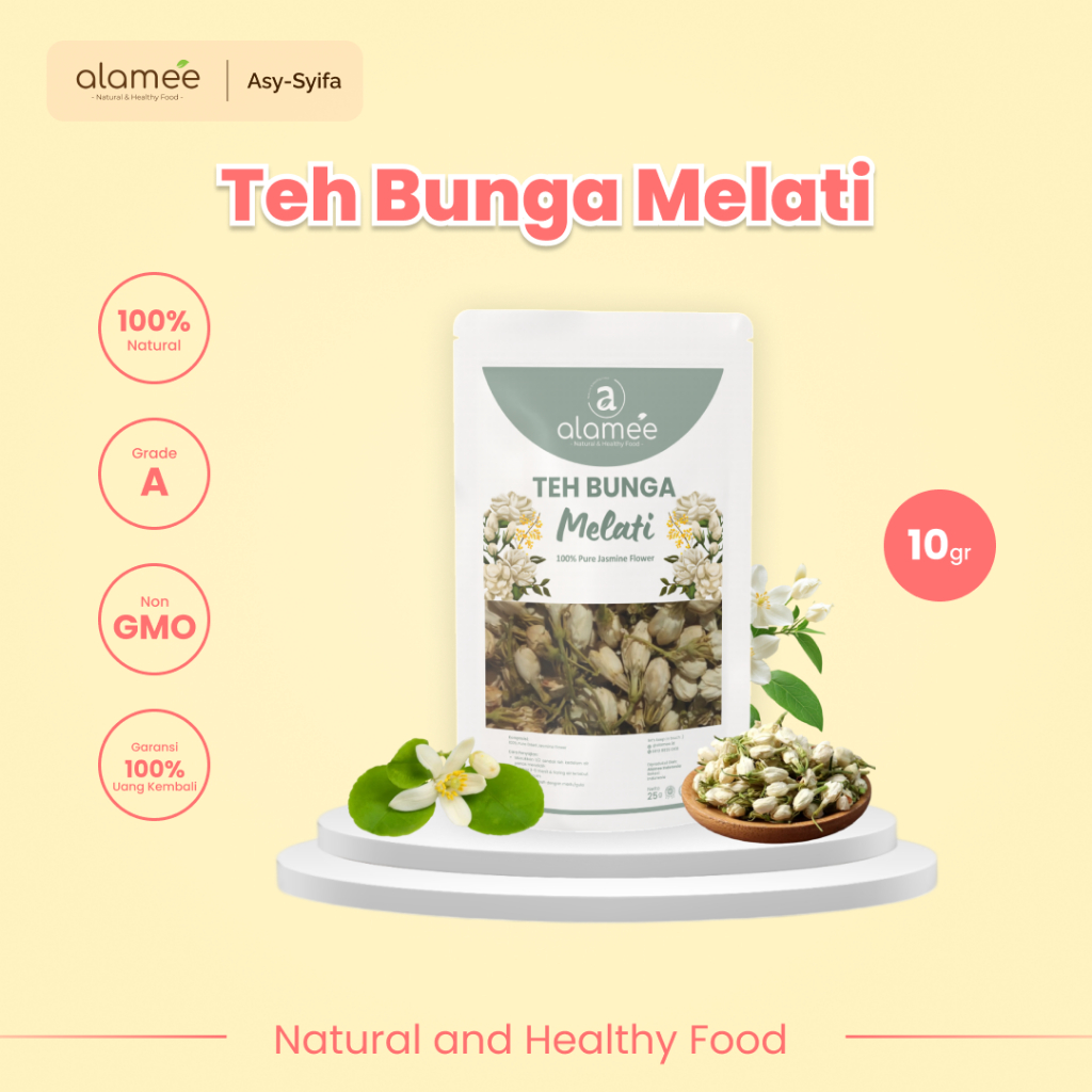 

ALAMEE Teh Bunga Jasmine Tea Flower Melati Organik Jasmin Herbal Kering Dried Siap Seduh Minum 10gr