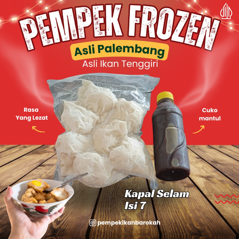 

Pempek Kapal Selam isi 7 Frozen Asli Palembang Ikan Tenggiri