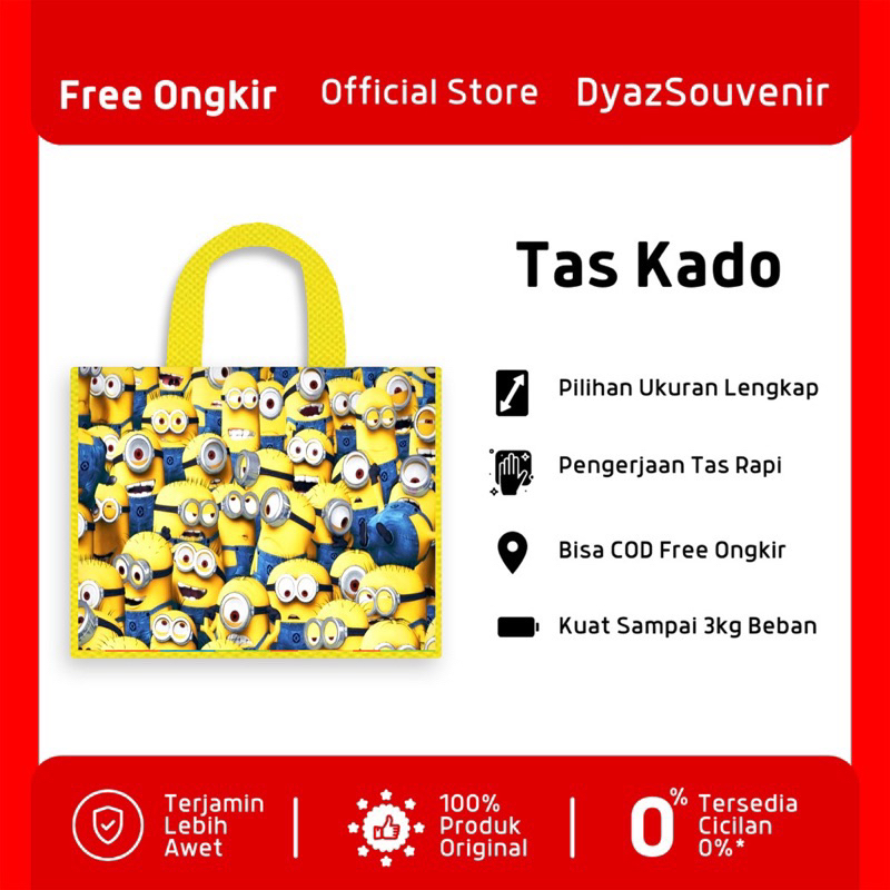 

Tas Minion tas mika birthday cute ukuran P35 x L10 x T30