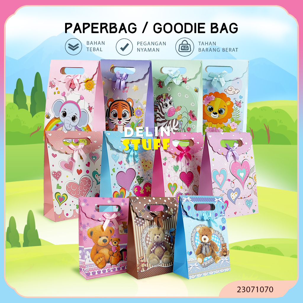 

Goodie Bag Ulang Tahun Anak Tas Ulang Tahun Anak Bingkisan Ulang Tahun Paper Bag Ultah Zebra Lion Tiger Love Animal (23071070)