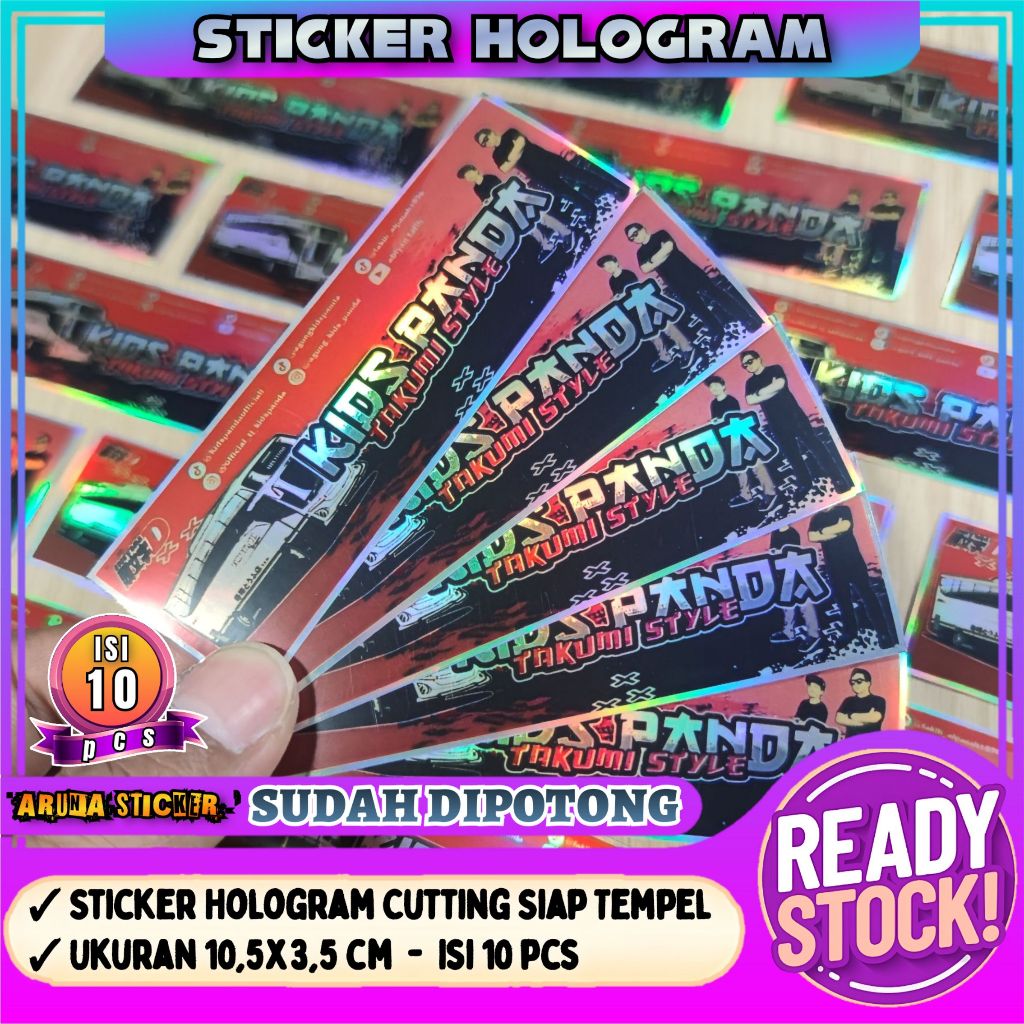 

10 pc Sticker Bus Kids Panda Takumi Hologram Panjang SUDAH DIPOTONG Tinggal Tempel Stiker Piano